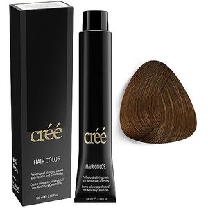 Créé Professional Permanent Hair Color met Keratine en Ceramiden - Voor Langdurige Kleuring, Gezond en Sterk Haar - Premium Kwaliteit 100ML (Blond 7, Naturals)