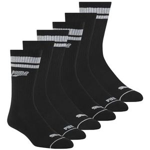 PUMA heren 6 Pack Crew Sokken, Zwart/Grijs Detail, 10-13