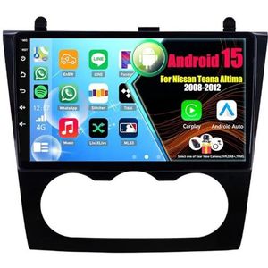 Android 15 Autoradio Voor Nissan Teana Altima 2008-2012 met Draadloze Carplay Android Auto, 9 Inch Autoscherm Soporta Bluetooth WIFI GPS FM/RDS(B,8Core(4+64GB))