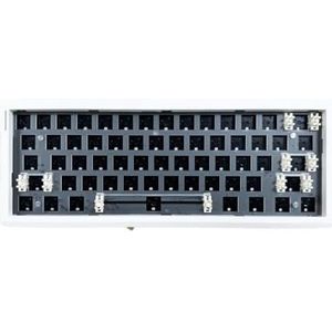 QPSJXN Gaskets Hot-Swappable GMK61 mechanisch toetsenbord met 2,4 G 5.0 draadloze verbinding en aanpasbare achtergrondverlichting in drie modi (White Keyboard KIT)