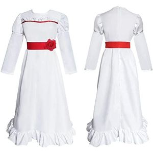 Tlarsun Annabelle Cosplay kostuum voor volwassenen Annabelle kostuum horror witte jurk voor Halloween party cosplay