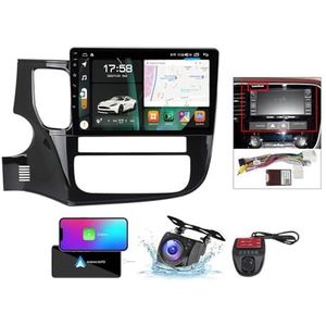 Android 13 GPS-Autoradio voor Mitsubishi Outlander 3 2012-2018 9 inch Touchscreen met Bluetooth/SWC/FM RDS DAB+ Radio/Carplay Android Auto/DSP Video Stereo Speler + DVR Achtercamera(B,NF-7)