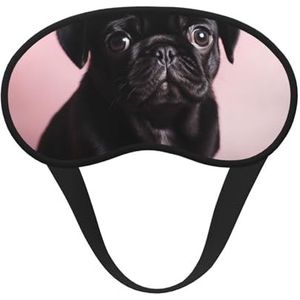 Slaap-oogmasker voor vrouwen en mannen, zacht, comfortabel slaapmasker, verduisterend, slaapoogbedekking voor reizen, yoga, dutje, werk, schattige zwarte mopshond