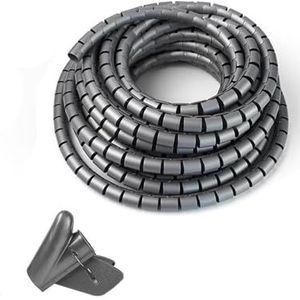BPABDEITR Kabelwikkelhoes met spiraal, 10 meter, veelkleurig, 8-22 mm(Grey,16mm x 10 Meter)