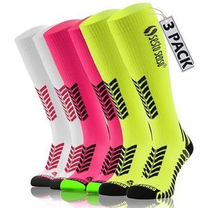 Sesto Senso Compressie Sport Hoge Sokken Dames Heren Compressiekousen 1-3 Paires Roze Wit Geel 35-38 3 pack