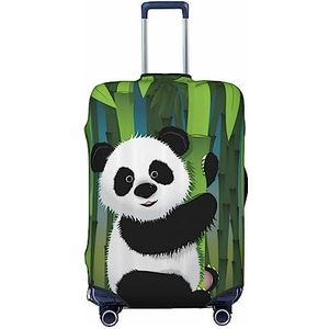 BONDIJ Nieuwsgierige Baby Panda Bagage Covers Reizen Stofdichte Koffer Cover Voor 18-32 Inch Bagage, Zwart, L