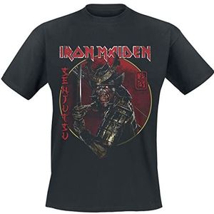 Iron Maiden Senjutsu Eddie Gold Circle T-shirt zwart M 100% katoen Band merch, Bands