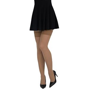 looksy Womens Hold Ups ondoorzichtige zelfdragende kousen 60 den elastische band tape plus size dij-hoog S-3XL, Vison, M-L