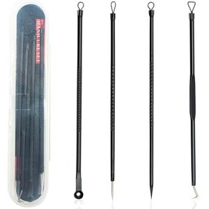 SZXMDKH Black Blackhead Tool Kit, RVS Acne Naalden Dubbelzijdig Spot Squeezer Tool, Puistje Popper Tool Kit, Whitehead Removal…