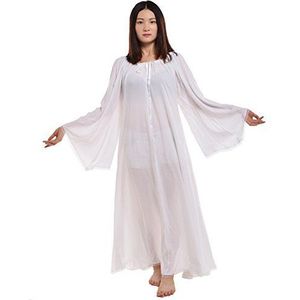 BLESSUME Middeleeuwse Renaissance-jurk Faire Keltische Chemise Onder Jurk, Wit, XL