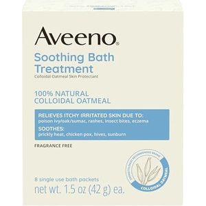 Aveeno - Soothing Bath Treatment - Fragrance Free - 8 Single Use Bath Packets - 42 g Each.