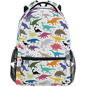 Jeansame Rugzak School Tas Laptop Reizen Tassen Kleurrijke Dinosaurussen
