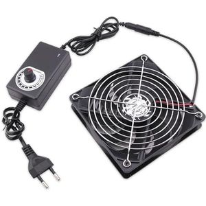 Aoreun 120 mm behuizingsventilator, pc-ventilator, dual kogellagers met snelheidscontrole, AC 220 V, borstelloze koeling, ventilator voor pc, tv-box, ontvanger, AV-cabine, PS4, router