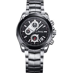 PREMA Luxe Merk Fashion Horloges Mannen RVS Multi-Functie Lichtgevende Chronograaf Datum Sport Quartz Horloge