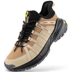Fitville Wandelschoenen Heren Extra Breed Trekkingschoenen Antislip Slip Op Buitenschoenen Ademende Bergschoenen Lichtgewicht Sneakers Warm Taupe Zand 46 EU Breed