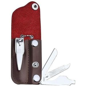 Draagbare nagelknipper Reisset Nagelknipperset met PU-lederen etui Multifunctionele manicureset met flesopener, nagelvijl en mes Manicure Pedicure Sets (Color : B)
