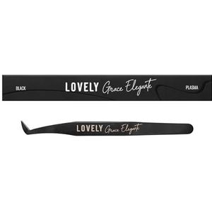 LOVELY Grace Elegante wimperpincet voor wimperverlenging, ronde boot, roestvrijstalen pincet voor volume- en mega-volumetechniek, 1D-20D met ronde punt voor een goede grip van afgewerkte vakken