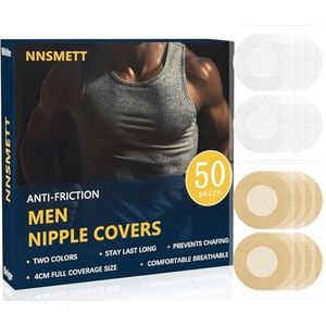 100 stuks (50 paar) tepelafdekkingen voor heren, tepelhoezen voor mannen, No Show, tepelbeschermer heren, tepelhoezen tape, tepelafdekking voor heren, tepelafdekking, anti-schuren, voor hardlopen