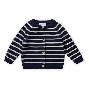 Stellou & friends Gebreide cardigan, voor meisjes en jongens, hoogwaardige babykleding van 100% katoen, Navy Stripes, 74/80 cm