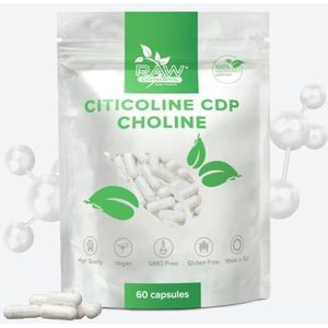 Citicoline CDP Choline 250 mg – 60 Capsules | Ondersteunt Concentratie, Geheugen & Mentale Energie | Vegan, GGO-vrij | Geproduceerd in ISO-gecertificeerde EU-fabrieken | Raw Powders