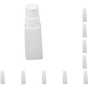 10 set Plastic Lege Nagellak Remover Pomp Dispenser Aceton Push Down Fles Vierkant, Wit