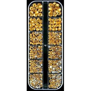 6 stuks roestvrijstalen kaviaarkralen voor nail art, gemengde maten, legering, goud/zilver, pistoolkralen, nagelbedels, 0,8-3,0 mm, manicurebal - 10 stuks