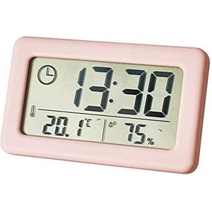 EDFCVG Digitale wekker thermometer hygrometer meter LED Indoor Electronic Luchtvochtigheid Monitor Clock Desktop Table Clocks voor thuis(Pink)