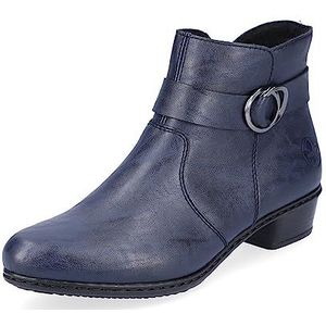 Rieker DAMES Enkellaarzen Y0775, Vrouwen Motorlaarzen,laarzen,halve laarzen,bikerlaars,vlak,Blauw (blau / 14),38 EU / 5 UK