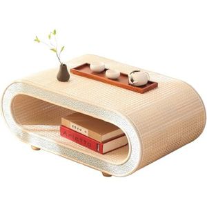 Multifunctionele klaptafel, Bamboe Japanse gebogen theetafel, rotan salontafel, lage vloertafel, tatami met opbergruimte for de woonkamer(Trumpet,23.62""Lx17.72""Wx13.78""H(60x45x35cm))