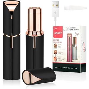 URAQT Gezichtshaarverwijderaar voor vrouwen, pijnloze gezichtshaartrimmer, oplaadbare mini-epilator dame-scheerapparaat, draagbaar elektrisch scheerapparaat voor lippen, gezicht, lichaam, perzik, fuzz