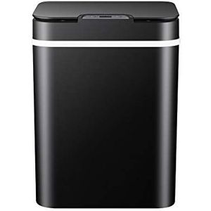 Vuilnisbakken voor binnen Smart Vuilnisbak Woonkamer Badkamer Keuken Creatief met deksel Automatic inductie Prullenbak 12L Electric Trash kunt batterijvoeding Vuilnisbak voor binnen(Black)