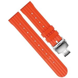 INSTR Siliconen horlogeband voor S-eiko 007 gear S2 S3 voor Hua wei watch2 pro polsband Sport Duikhorloge Band Pols riem (Color : Orange fold silver, Size : 20mm)