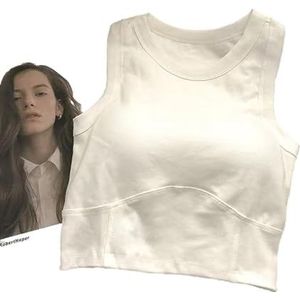 Onderhemd Model Vest voor Vrouwelijk, Fitness Ondershirt Model Meerdere Opties, Wit, Average size