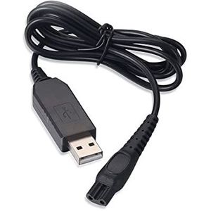 Netsnoer, 15 V, vervangende oplader, USB-adapter, geschikt voor elektrisch scheerapparaat, vervangende oplaadkabel voor QP6510 QP6520 QP6530 QP6550 QP6505 QP6620
