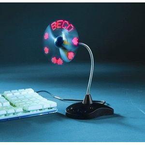 BECO USB-led-ventilator met voet met flexibele zwanenhals, zelfprogrammeerbaar, zwart gekleurde hendel (P)