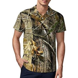 Camouflage Camo Hunting Forest Heren Golf Polo-Shirt Zomer Korte Mouw T-Shirt Casual Sneldrogende Tees 3XL