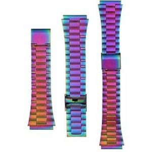 Roestvrij Stalen Horlogeband 18 Mm Fit for Casio A158 A159 A169 B650 AQ-230 LA-680 AE1200 LA-670 F91W F84 SGW400 Massief metalen Horlogeband (Color : Seven three-beads, Size : 18mm)