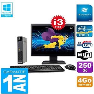 Lenovo Ultra Mini PC M73 USFF Tiny Core I3-4130 4 GB 250 GB WiFi W7 scherm 22 inch (gereviseerd)