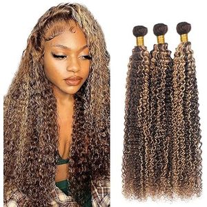 P427 Bundles Highlight Curly Human Hair Bundles 30 32 34 Orlach Brazilian Unprocessed Virgin Hair Two Tone Color Kinky Curly Bundles Human Hair Extention 3 Bundles Total 300g