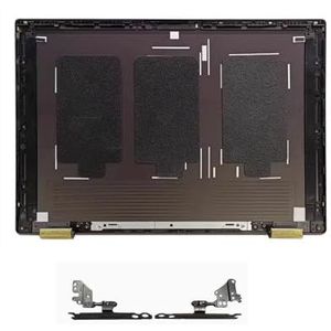 WANGHUIH Zwart LCD-achterdeksel bovendeksel 0HNRTX + schermscharnieren compatibel met Dell Inspiron 16Plus 7620 7625 laptop