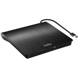 Antika Externe dvd-brander, externe dvd-drive, USB 3.0, DVD-R CD-RW, externe cd-speler, draagbaar, ultra slim externe disc voor laptop, desktop, pc, Macbook Air/Pro met Mac/OS/XP/Win11/Win10/Win8