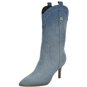 GUESS Wurlie dameslaarzen, middelblauw, denim, maat 420, maat 36,5, Medium Blue Denim 420, 36.5 EU