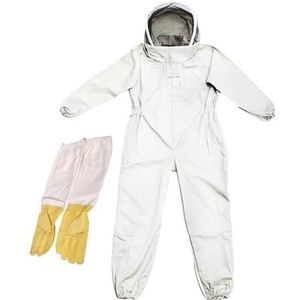 Bijenstalpak, Bijenteelt Beschermend pak Jumpsuit Imkerjas Kleding for kinderen Volwassen Full Body Anti Bijenpak Bijenteeltkleding Katoen(XL Canvas Gloves C)