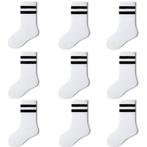 FedMois kinderen Katoen Voetbalsokken Sportsokken voor jongens en meisjes pak van 9, Wit, 5-7 jaar