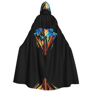 MDATT Halloween Hooded Mantel, Hooded Cape Omkeerbare Vampier Heks Halloween Cosplay Fancy Dress Kostuum Galaxy Diamant