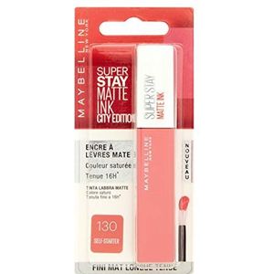 Maybelline New-York Lippenstift, mat, duurzaam, superstay matte inkt, kleur: Self-Starter (130), 5 ml