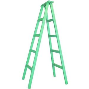 Ladder Stapladder Vouwladder Met Breed Antislippedaal 4-traps Ladder Draagbare Ladder Voor Binnen En Buiten Telescopische Ladder Vouwladder(Color:Grün)