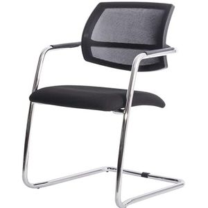 Kantoor & more Bezoekersstoel, stapelbaar, comfortabel gevoerde zitting en rugleuning van netstof, ideale conferentiestoel voor langdurig zitcomfort, zwart