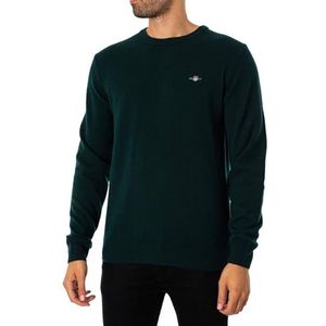 GANT Superfijne lamswol voor heren, C-hals, Tartan Green, 3XL