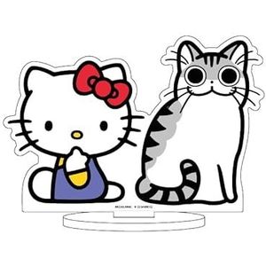 A3 Cat at Night x Sanrio Characters 04 Kuruga x Hello Kitty [Samenwerking Illustratie] Karakter Acryl Figuur